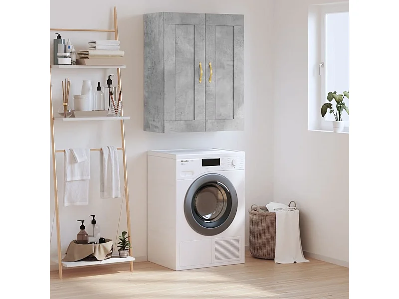 Armario de pared madera ingeniería gris hormigón 69,5x34x90 cm