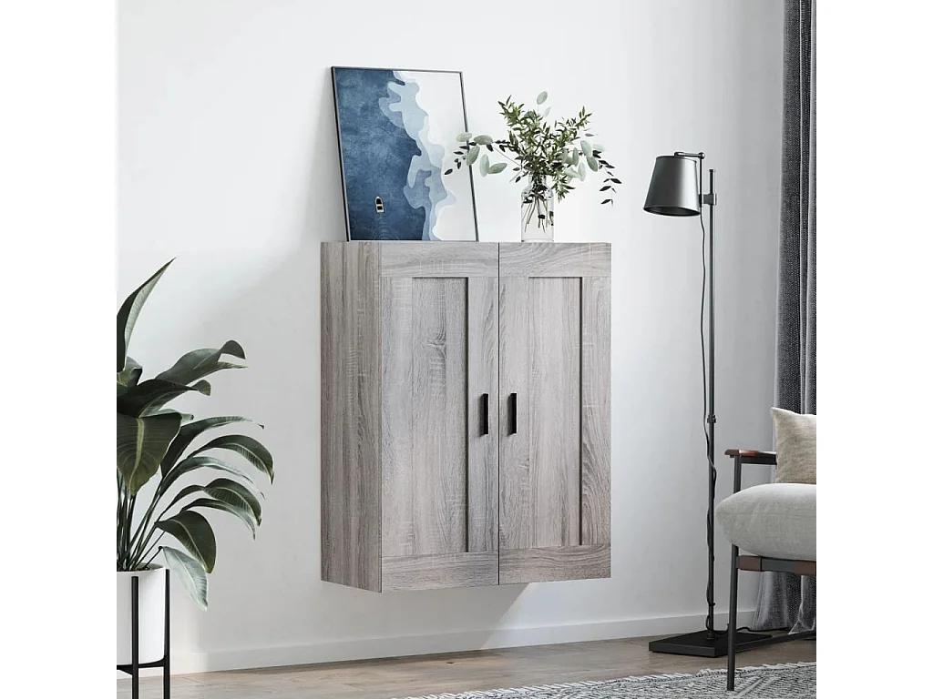 Armoire murale sonoma gris 69,5x34x90 cm bois d'ingénierie