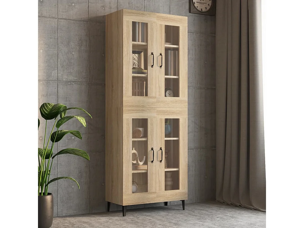 Armário de parede suspenso 69,5x34x90 cm carvalho sonoma