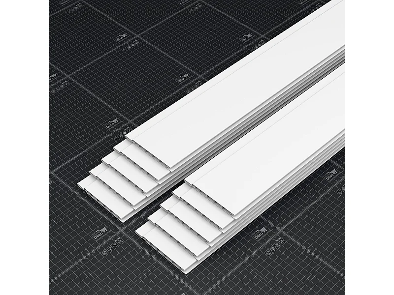 Lambris PVC 100 mm - Lot de 10 Lames - Blanc - 1.80 m, 1800 x 100 x 8 mm (1,80 m²)