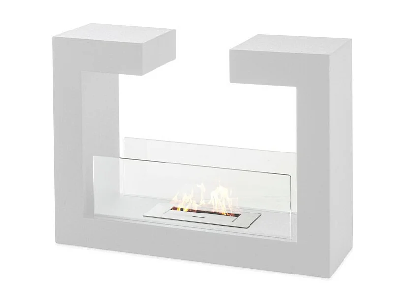 Piso de diseño bio-chimenea bioetanol blanco 78 x 25 xh 58 cm
