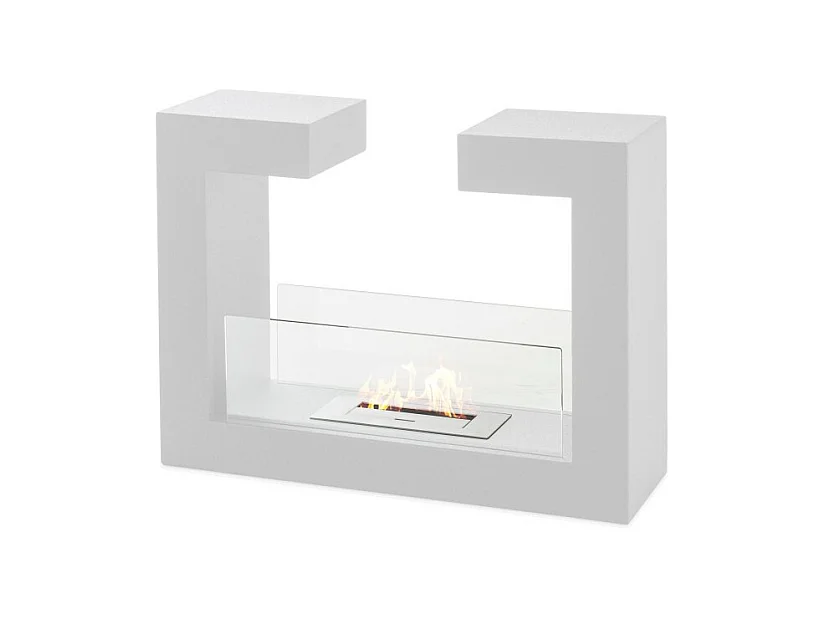 Bio-cheminée au sol design au bioéthanol blanc 78 x 25 xh 58 cm