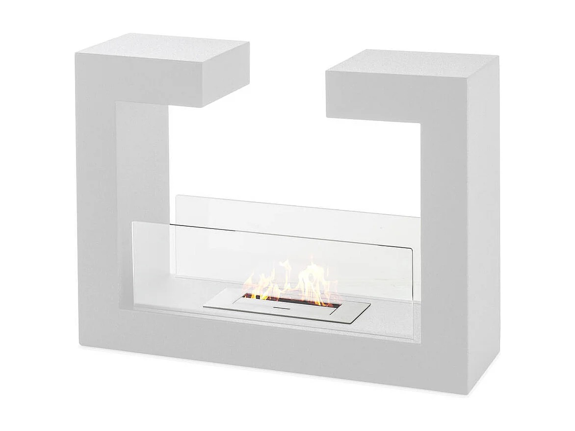 Biocheminée au sol design moderne Tête à tête Blanc 2 kW/h