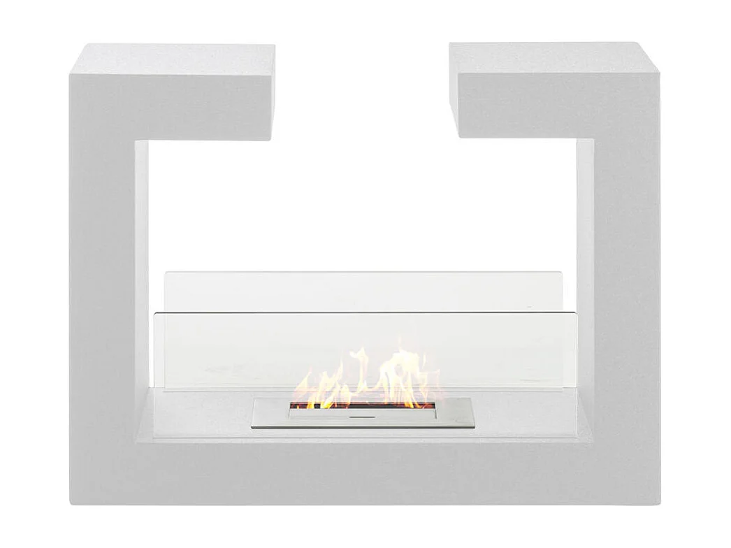 Biocheminée au sol design moderne Tête à tête Blanc 2 kW/h