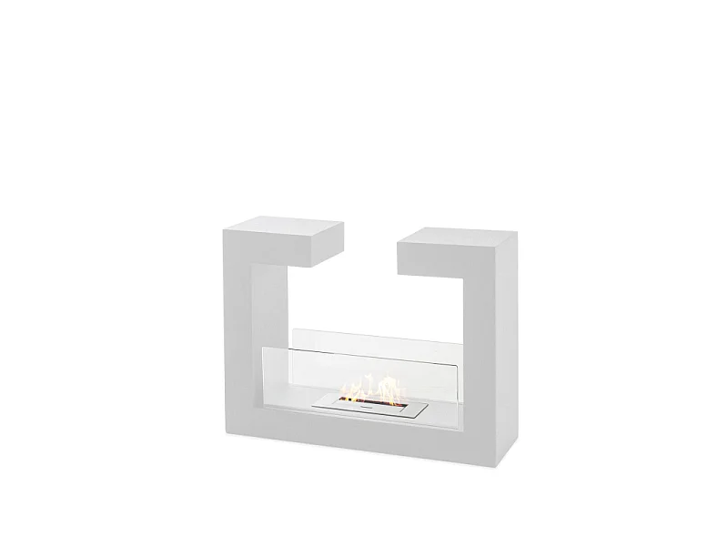 Modern design floor-standing biofireplace Tete a tete White 2 kW/h