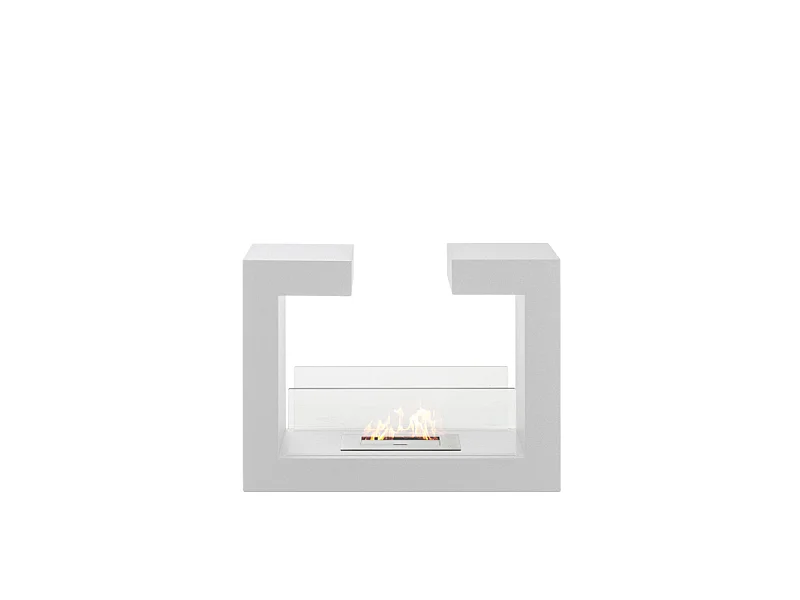 Modern design floor-standing biofireplace Tete a tete White 2 kW/h