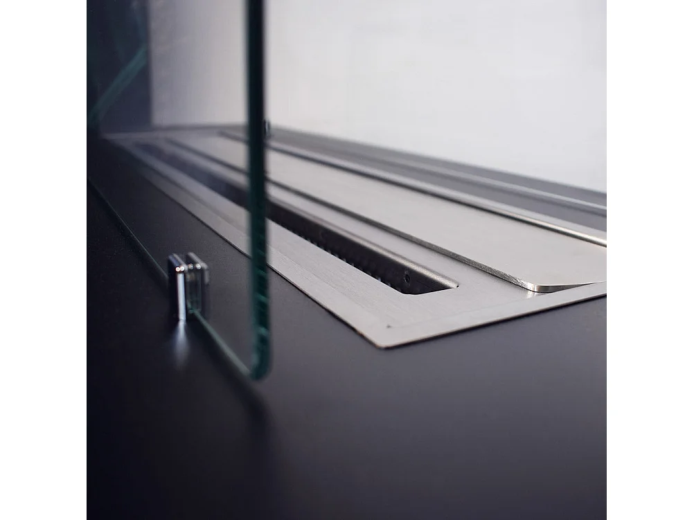 Cheminée au bioéthanol sur pied pour intérieur et extérieur CARAVAGGIO Noir L100xP40xH40 cm