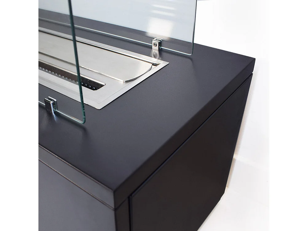 Cheminée au bioéthanol sur pied pour intérieur et extérieur CARAVAGGIO Noir L100xP40xH40 cm