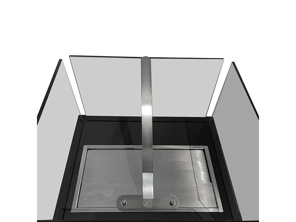 Vloerstaande bio-ethanol haard voor binnen en buiten Ischia Nero 40x40x115