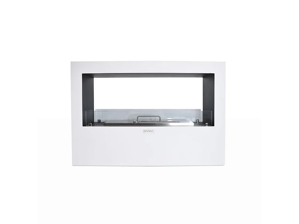 Cheminée au bioéthanol sur pied pour intérieur et extérieur Giotto S Blanc 100x30x70