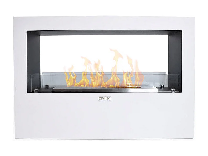 Cheminée au bioéthanol sur pied pour intérieur et extérieur Giotto S Blanc 100x30x70