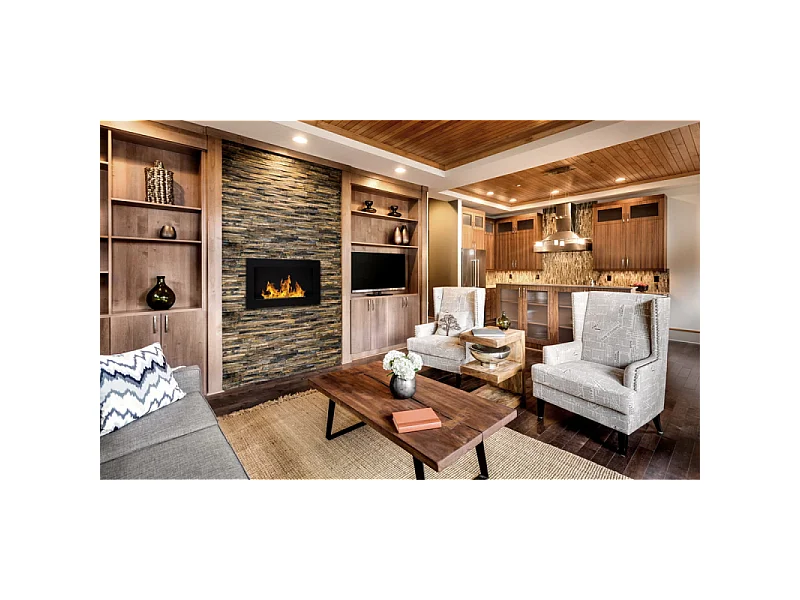 Cheminée bioéthanol murale ou encastrable Pisa Nero L 65 x P 12 x H 40