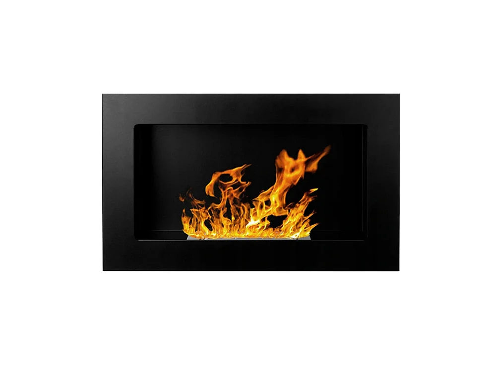 Cheminée bioéthanol murale ou encastrable Pisa Nero L 65 x P 12 x H 40