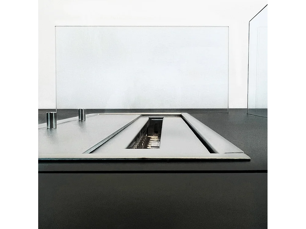 Cheminée à bioéthanol de sol pour intérieur et extérieur Panarea Noir 70x70x35