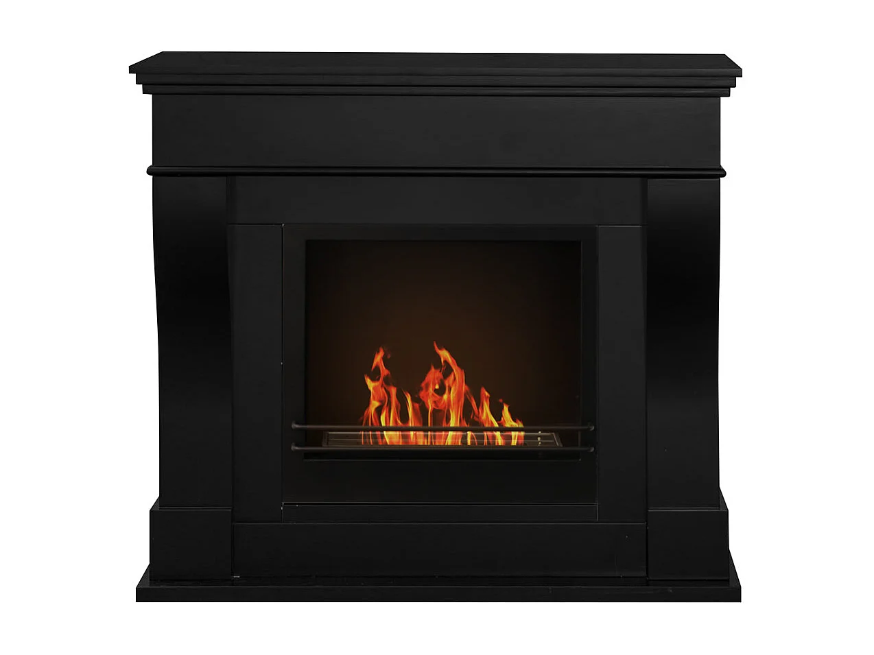 Chimenea de bioetanol de suelo WASHINGTON Negro L111 x P43 x H99