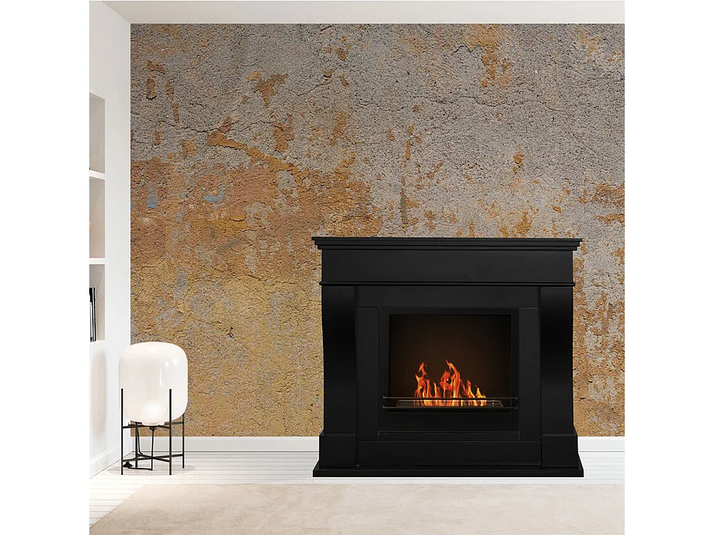 Chimenea de bioetanol de suelo WASHINGTON Negro L111 x P43 x H99