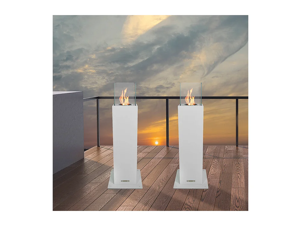 Garten Bioethanol Kamin Außenbereich Capri 70 Weiß