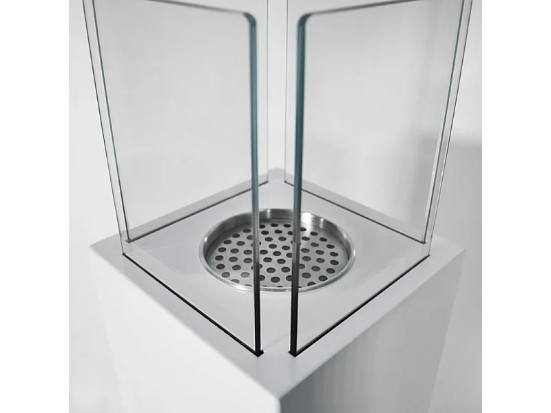 Cheminée de jardin au bioéthanol cheminée d'extérieur Capri 70 blanc