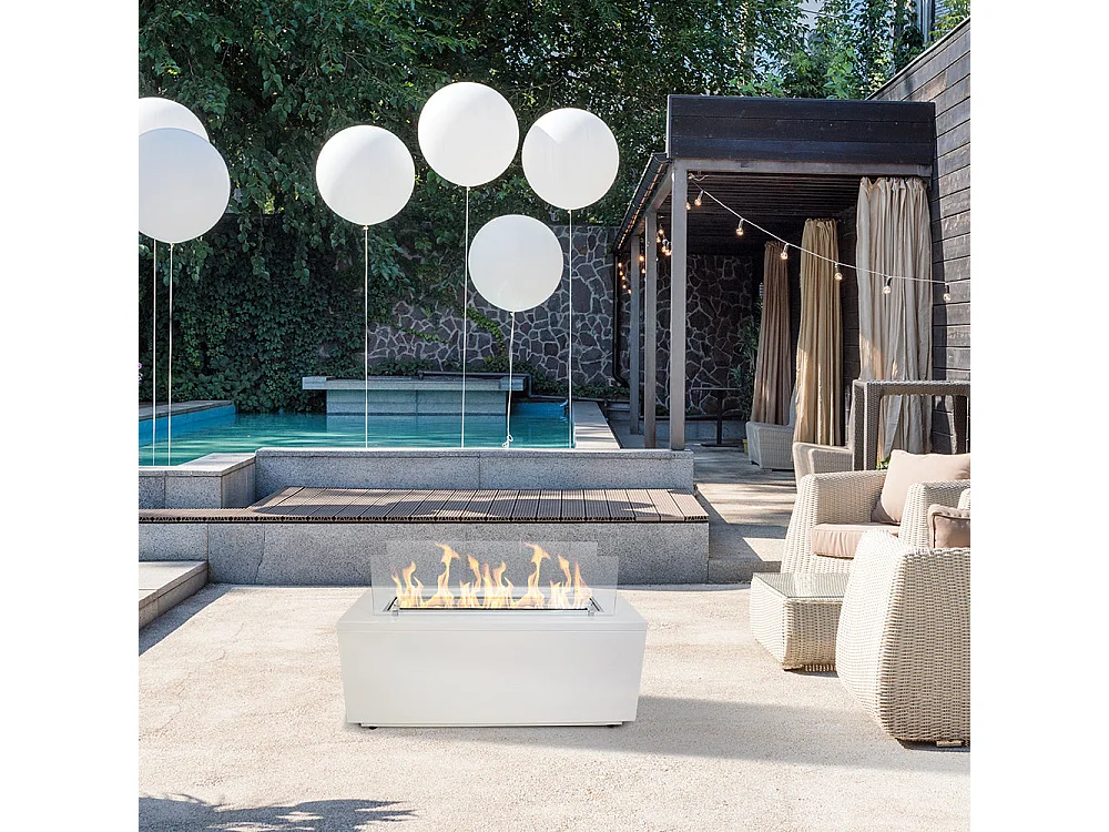 Innen- und Außenstandkamin aus Bioethanol L100xP40xH40 cm