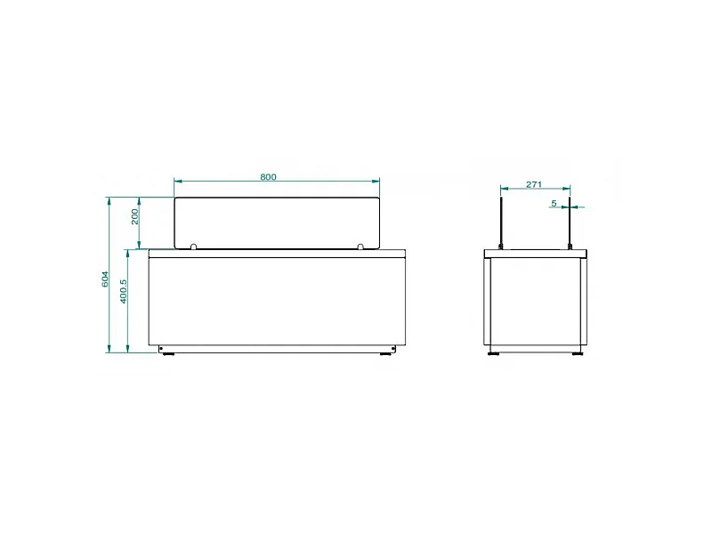 Lareira de piso a bioetanol para interior e exterior CARAVAGGIO Branco L100xD40xH40 cm