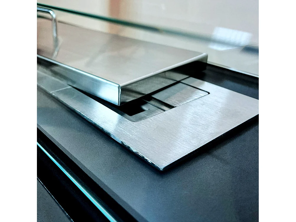 Cheminée au bioéthanol sur pied pour intérieur et extérieur Giotto S Noir 100x30x70