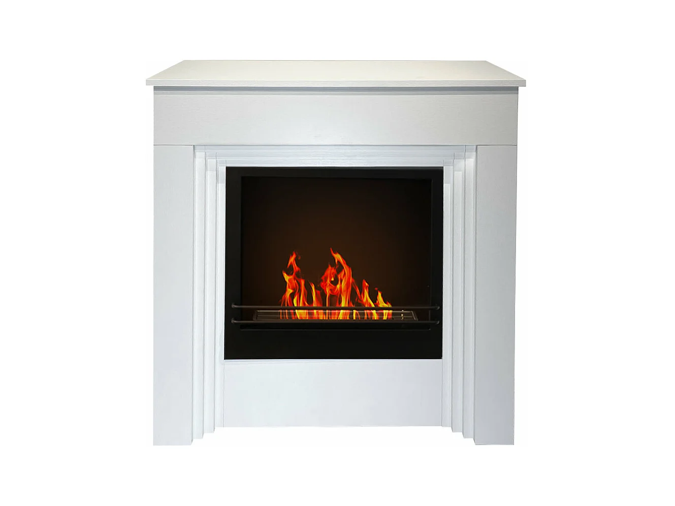 Weißes Holz Bioethanol-Kamin BELLINI L96 x B35 x H96