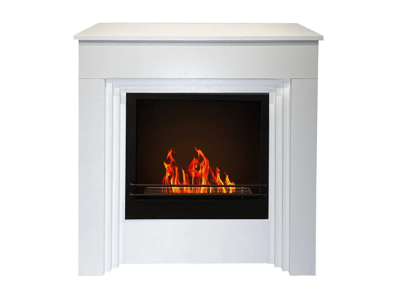 BELLINI bio-ethanol vloerhaard in wit hout Made in Italy L96 x D35 x H96