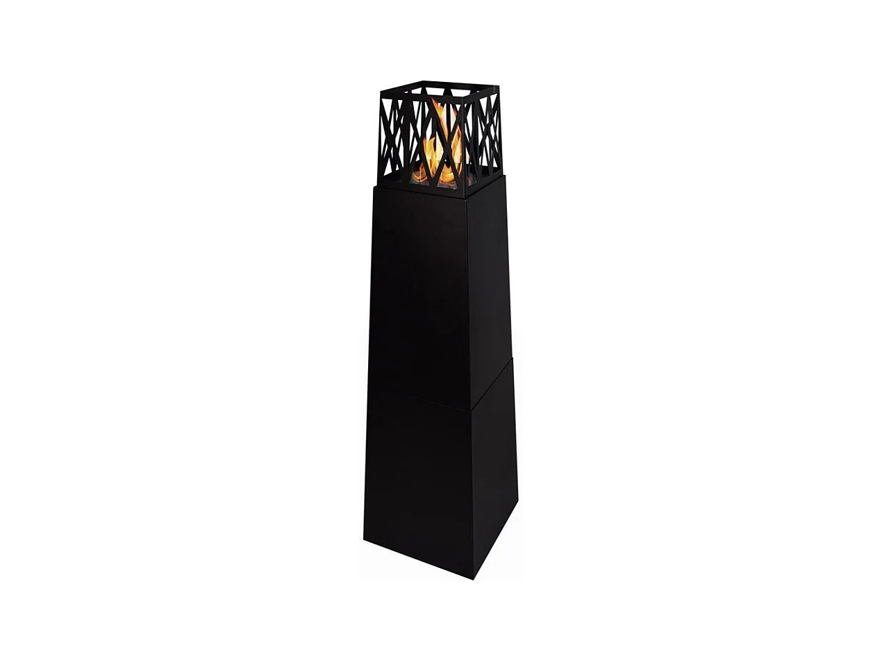 Cheminée de jardin extérieure au bioéthanol Vulcano Noir 40x40x145