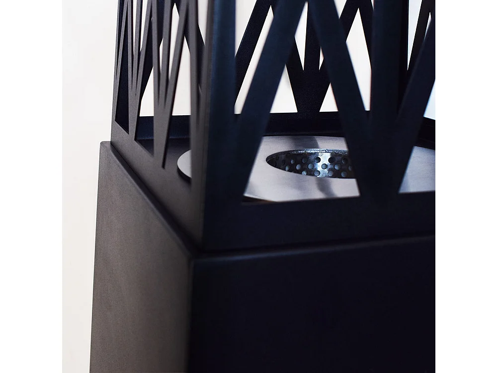 Camino a bioetanolo da giardino per esterno Vulcano Nero 40x40x145