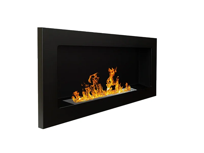 Lareira de parede ou embutida a bioetanol Lucca Nero L 90 x D 12 x H 40