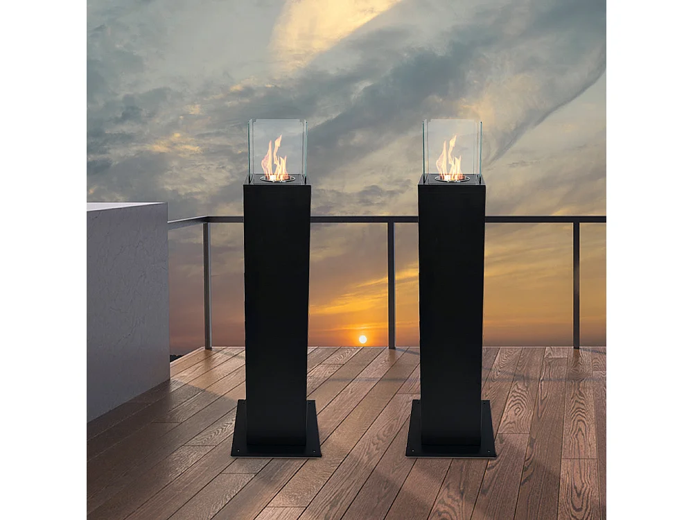 Garten Bioethanol Kamin Außenkamin Capri 110 Schwarz