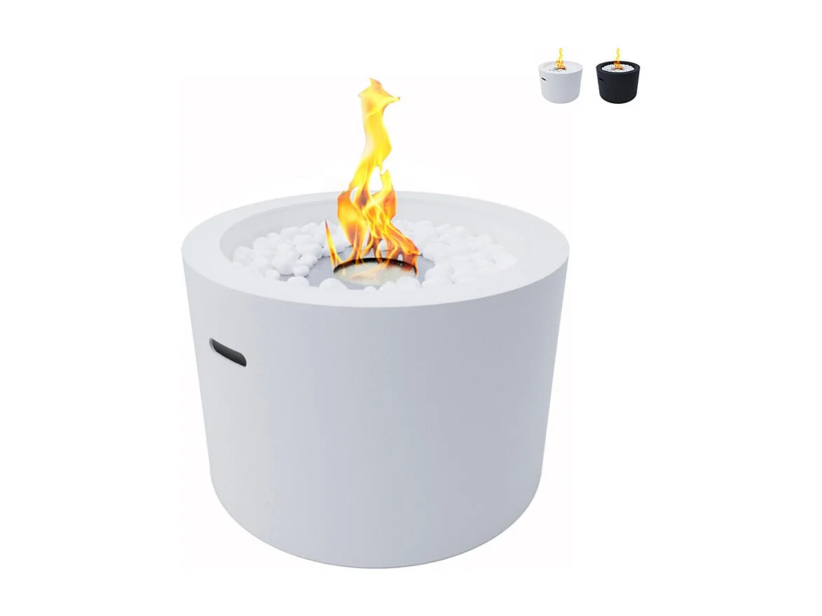 Cheminée à bioéthanol de jardin ronde RODI Blanc d.47,5