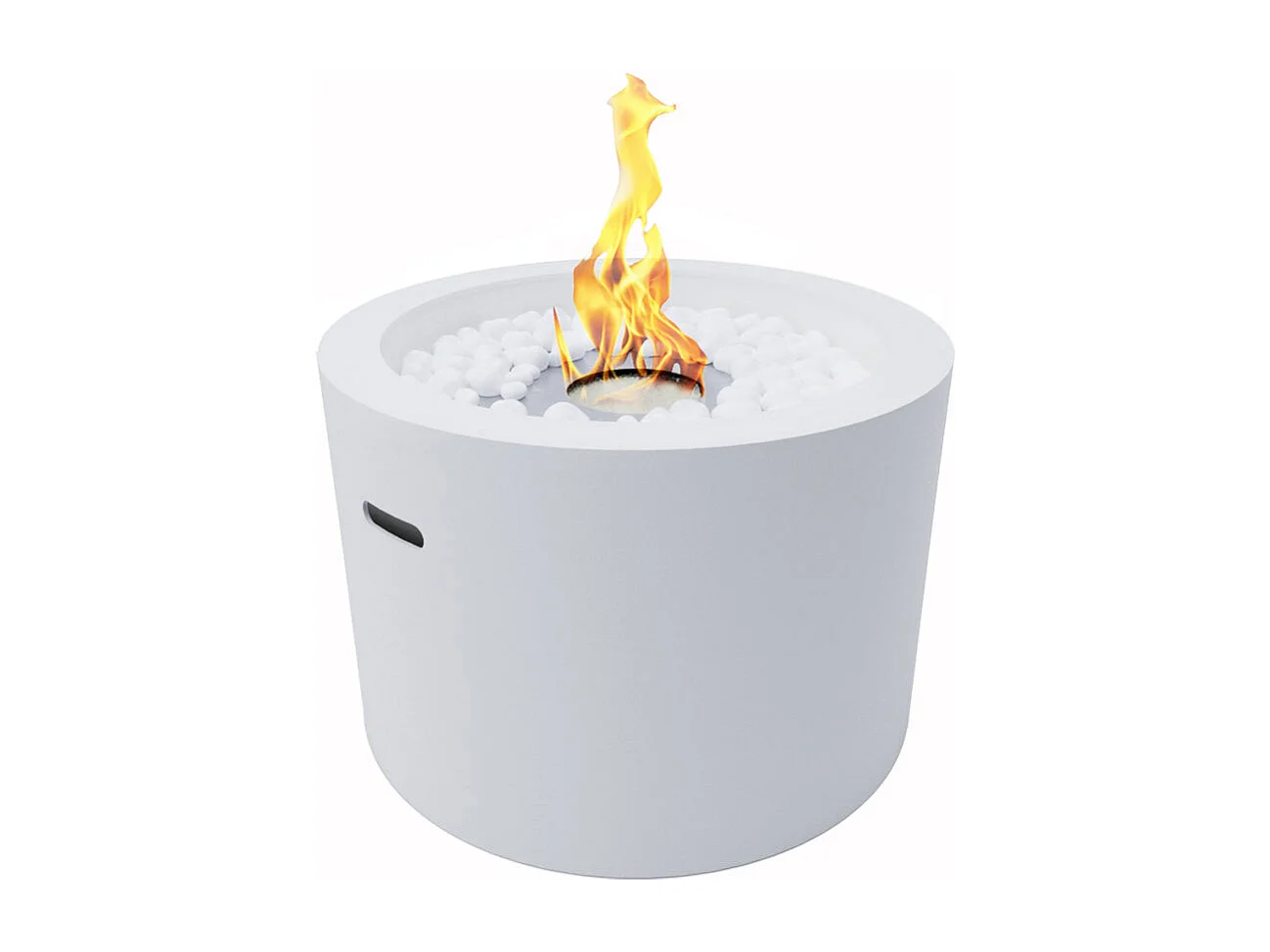 Cheminée au bioéthanol brasero de jardin rond pour intérieur et extérieur RODI Blanc d.47,5