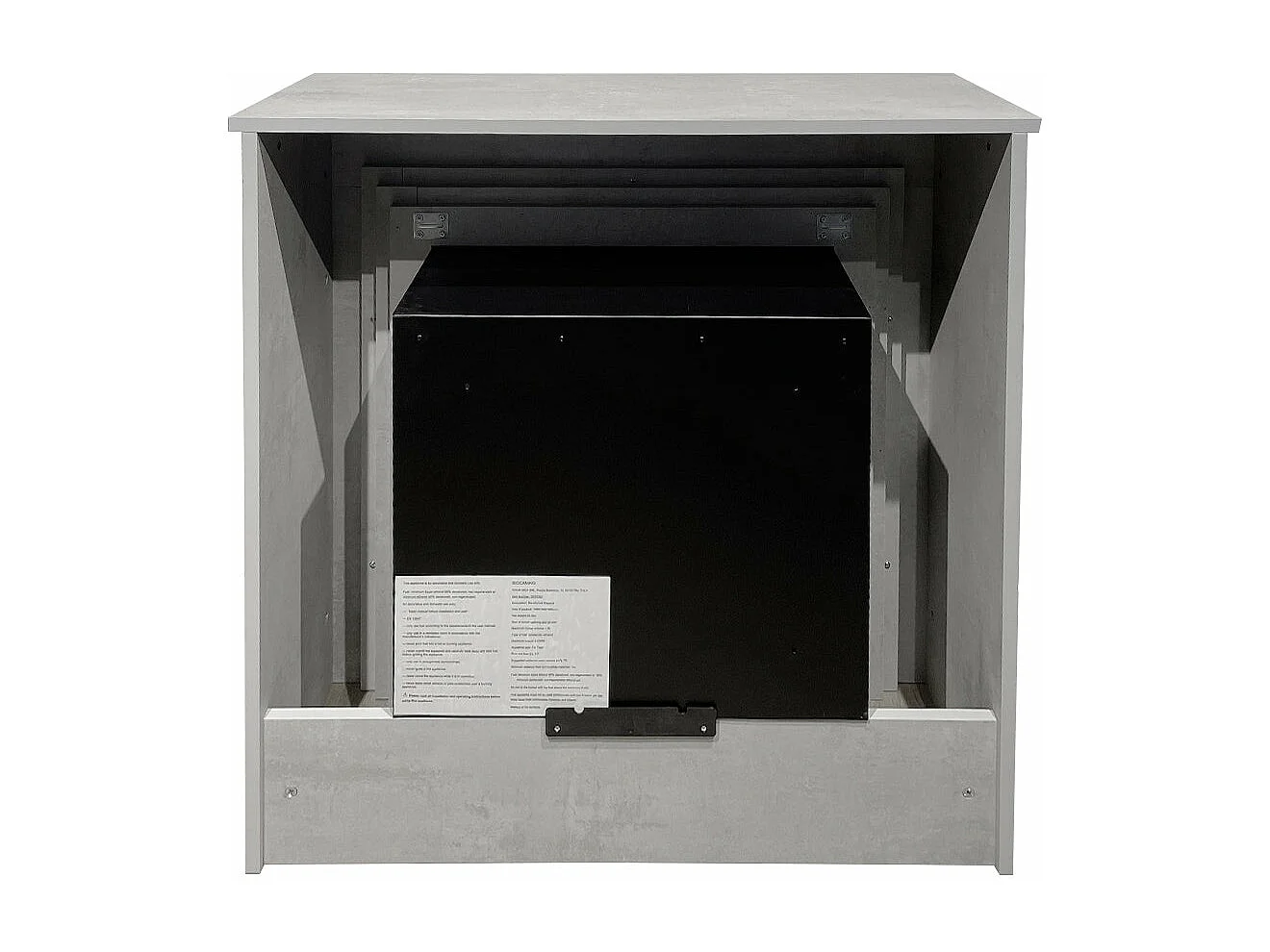 Cheminée au bioéthanol au sol BELLINI en bois effet ciment Fabriqué en Italie L96 x P35 x H96