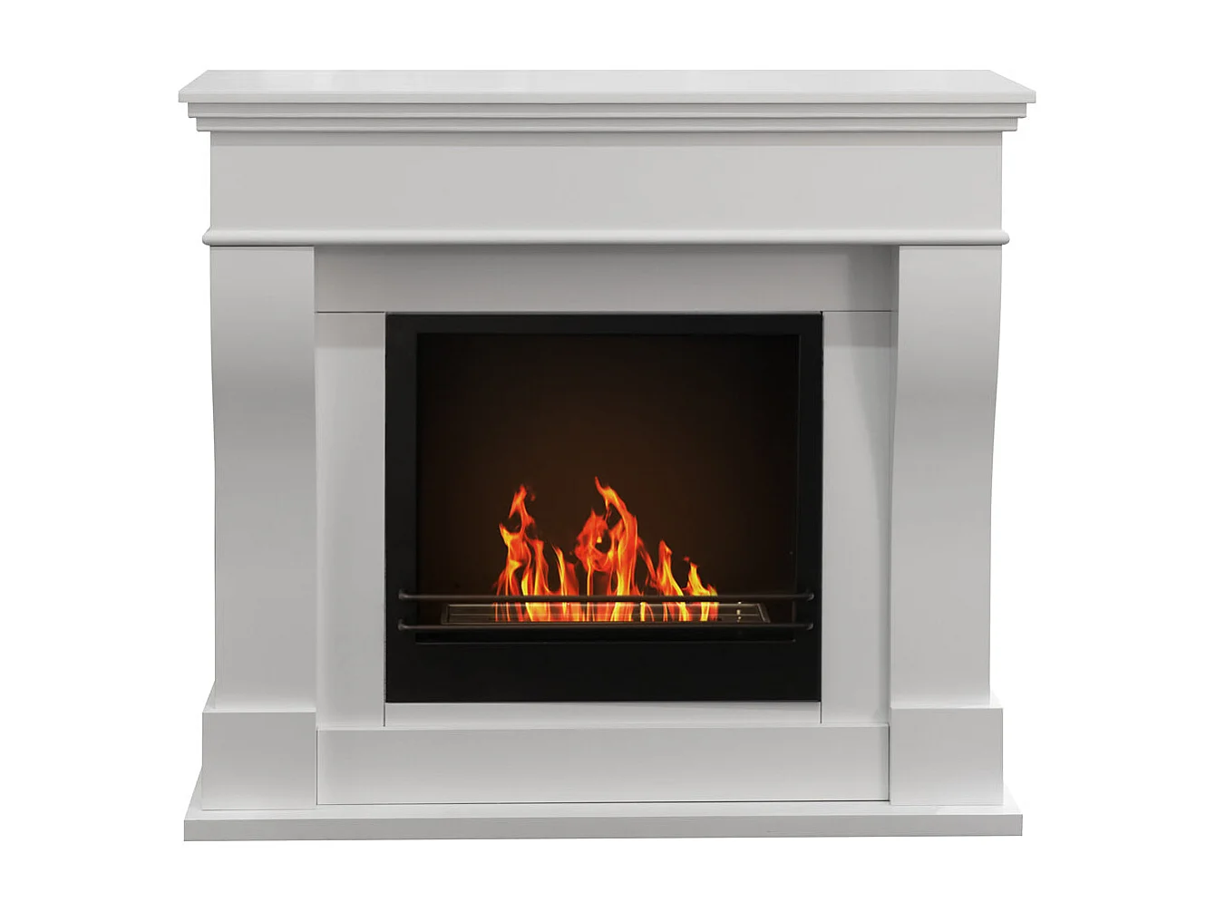 Cheminée bioéthanol au sol biocheminée WASHINGTON Blanc L111 x P43 x H99