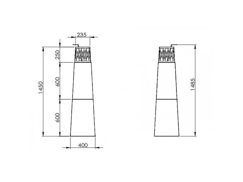 Garten Bioethanol-Kamin für den Außenbereich 40x40x145