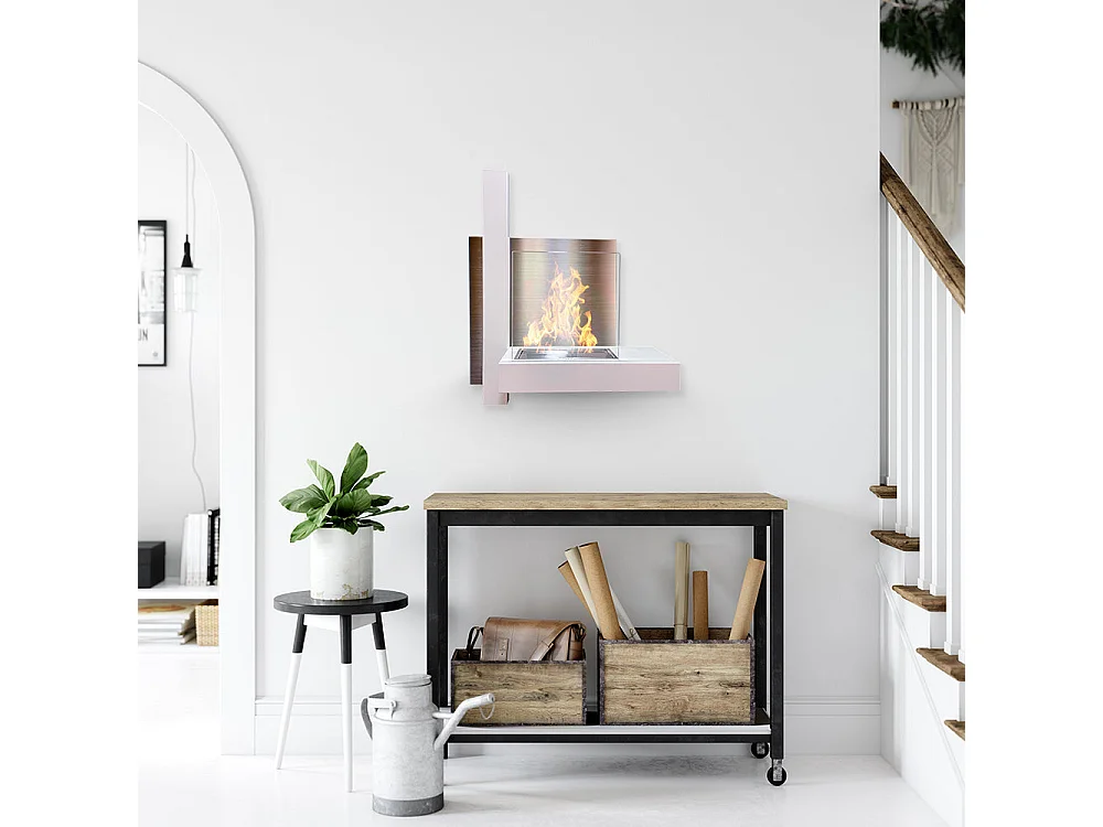 Bio-ethanol wandhaard WENEN Wit L65 x H75 x D23