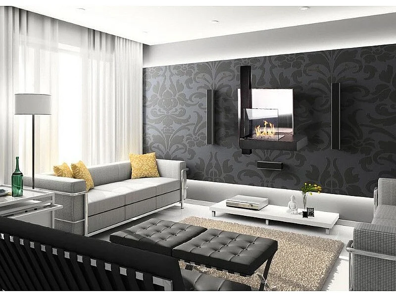 Cheminée bioéthanol murale avec verre trempé de Vienne