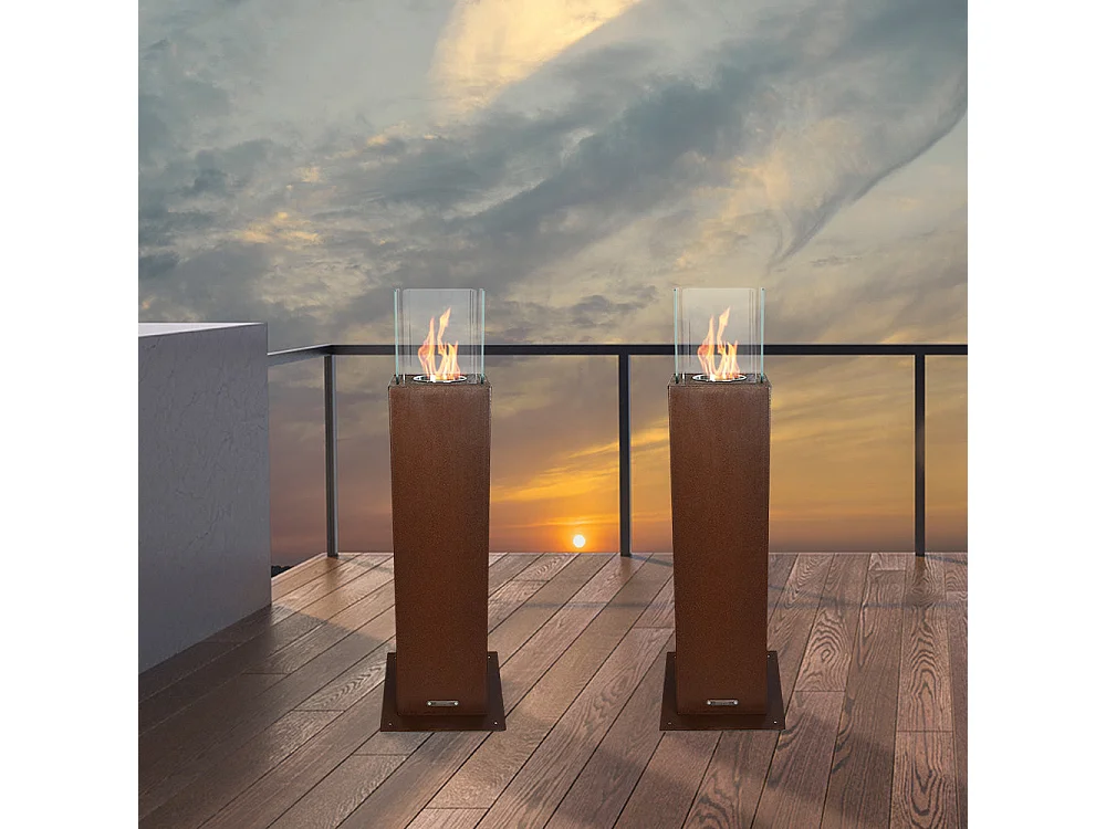 Eleganter und intimer Garten-Bioethanol-Kamin Capri 70 Rost - Eco-Fuoco