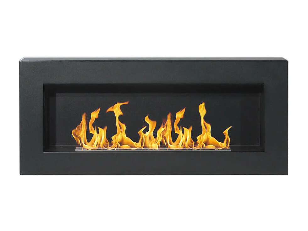 Moderne Wand-Bioethanol-Kamin Siena Schwarz L 90 x B 12 x H 40