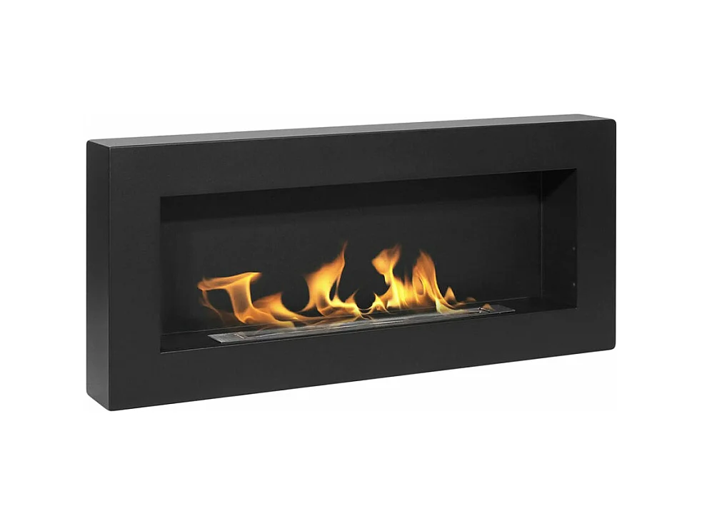 Cheminée Bioéthanol Murale Siena Noir L 90 x P 12 x H 40