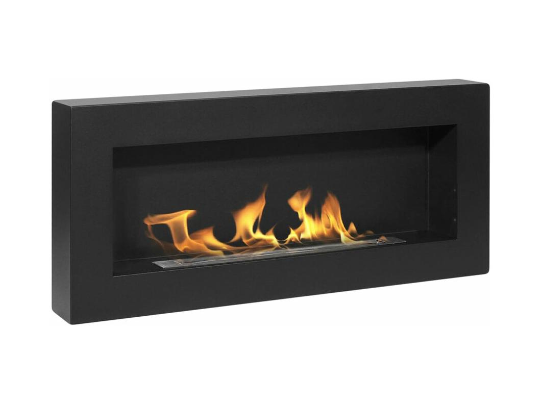 Lareira a bioetanol de parede Siena Preto L 90 x D 12 x H 40