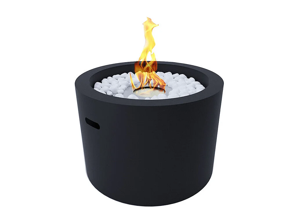 Cheminée au bioéthanol brasero de jardin rond pour intérieur et extérieur RODI Noir d.47,5