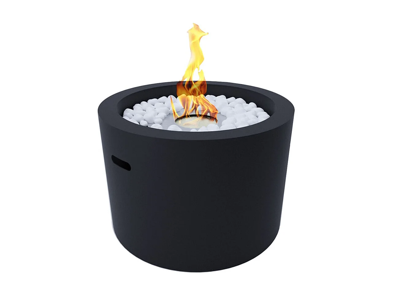 Lareira a bioetanol com braseiro de jardim redondo para interior e exterior RODI Preto d.47,5