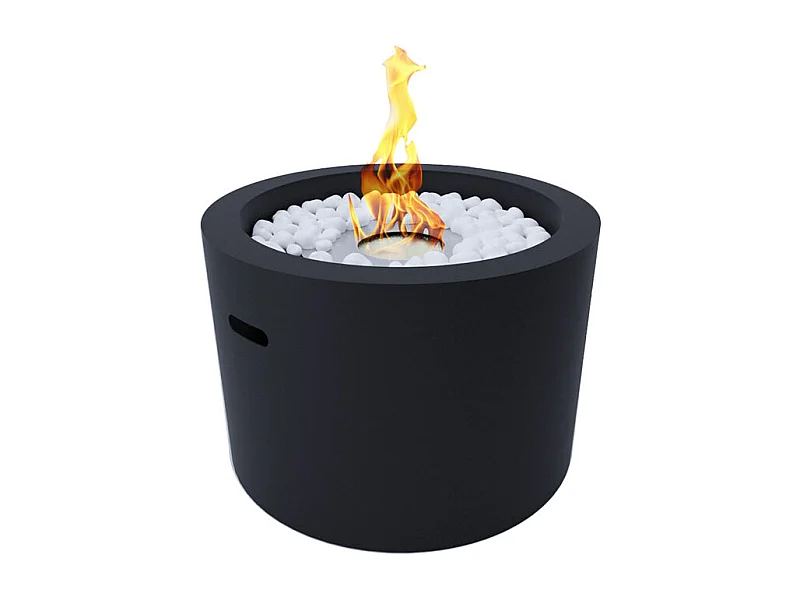 Cheminée au bioéthanol brasero de jardin rond pour intérieur et extérieur RODI Noir d.47,5