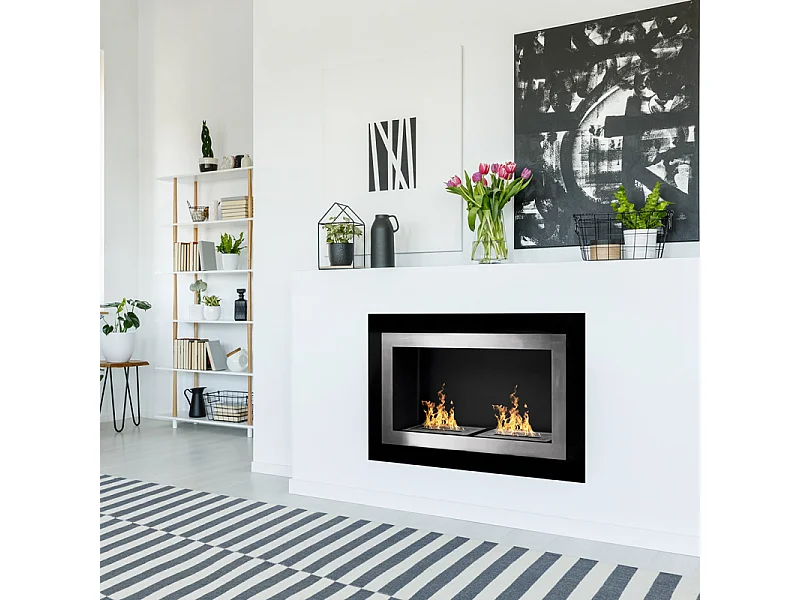 DIVINA FIRE Wandmontierter Bioethanol-Einbaukamin BEIJING L90 x H55 x P17