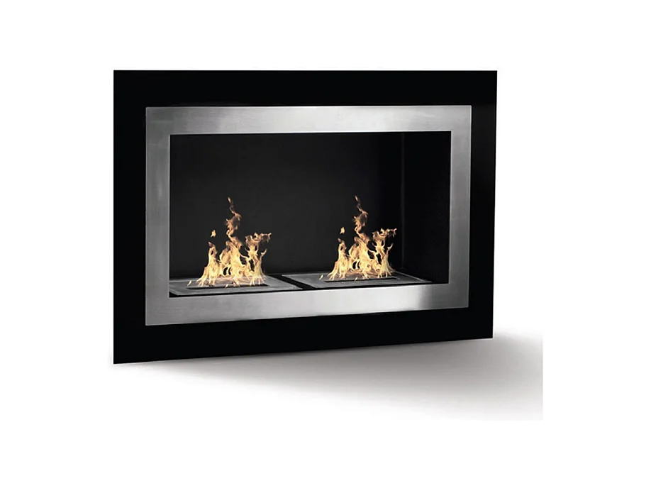DIVINA FIRE Cheminée murale encastrable au bioéthanol BEIJING L90 x H55 x P17
