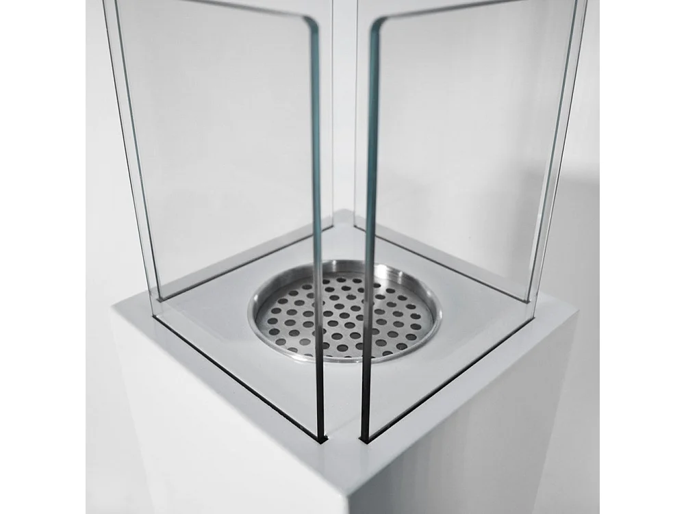 Cheminée de jardin au bioéthanol Capri 110 Cheminée d'extérieur blanche