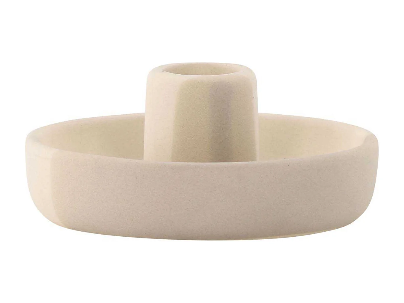 Bougeoir en Céramique "Otis" 11cm Beige
