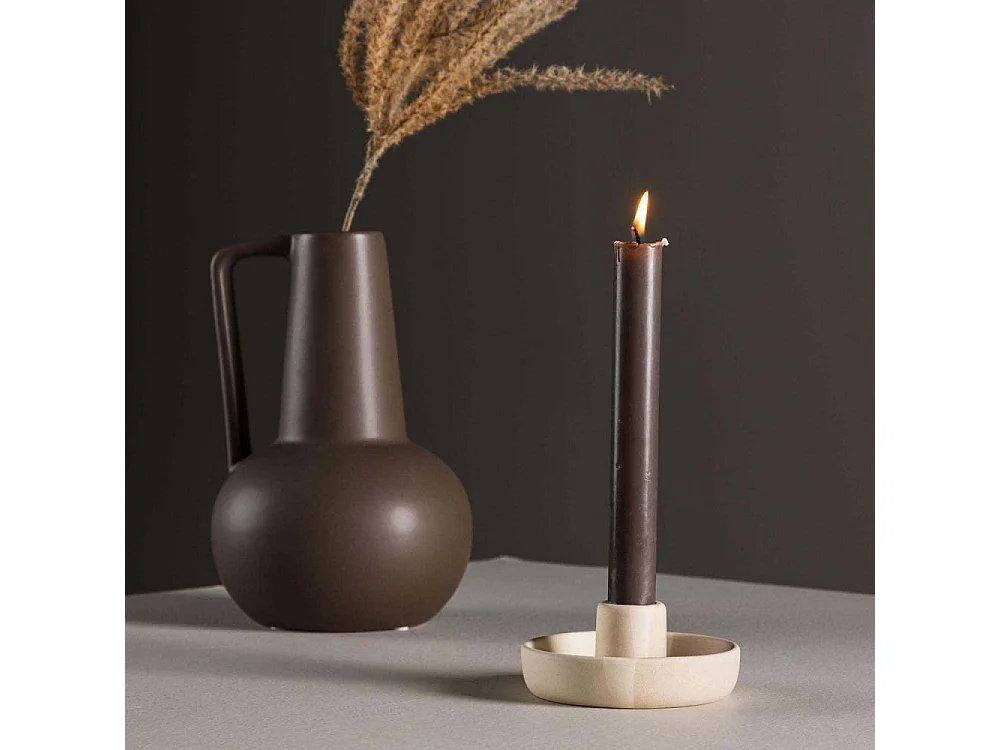 Bougeoir en Céramique "Otis" 11cm Beige